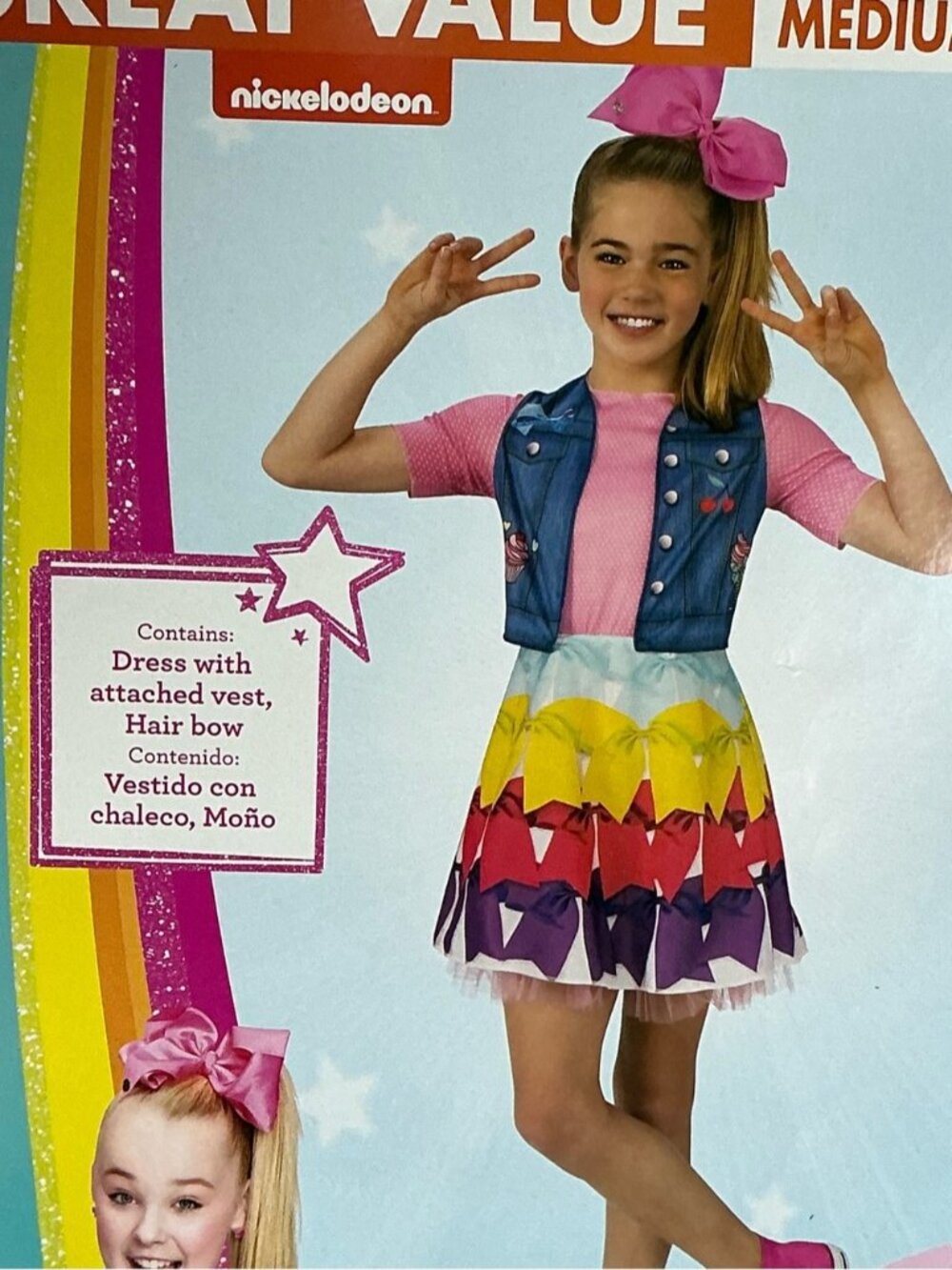 JoJo Siwa Boomerang Music Video Costume Nickelodeon Rubies Girls Medium (8-10) - Picture 9 of 12